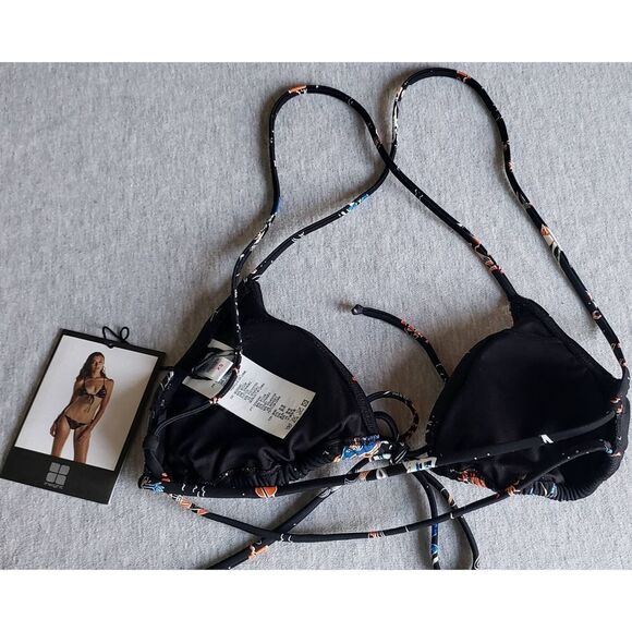 INSIGHT CROSS BACKBRA TOP APACOLYPSO BLACK BIKINI TOP NWT - Picture 2 of 8